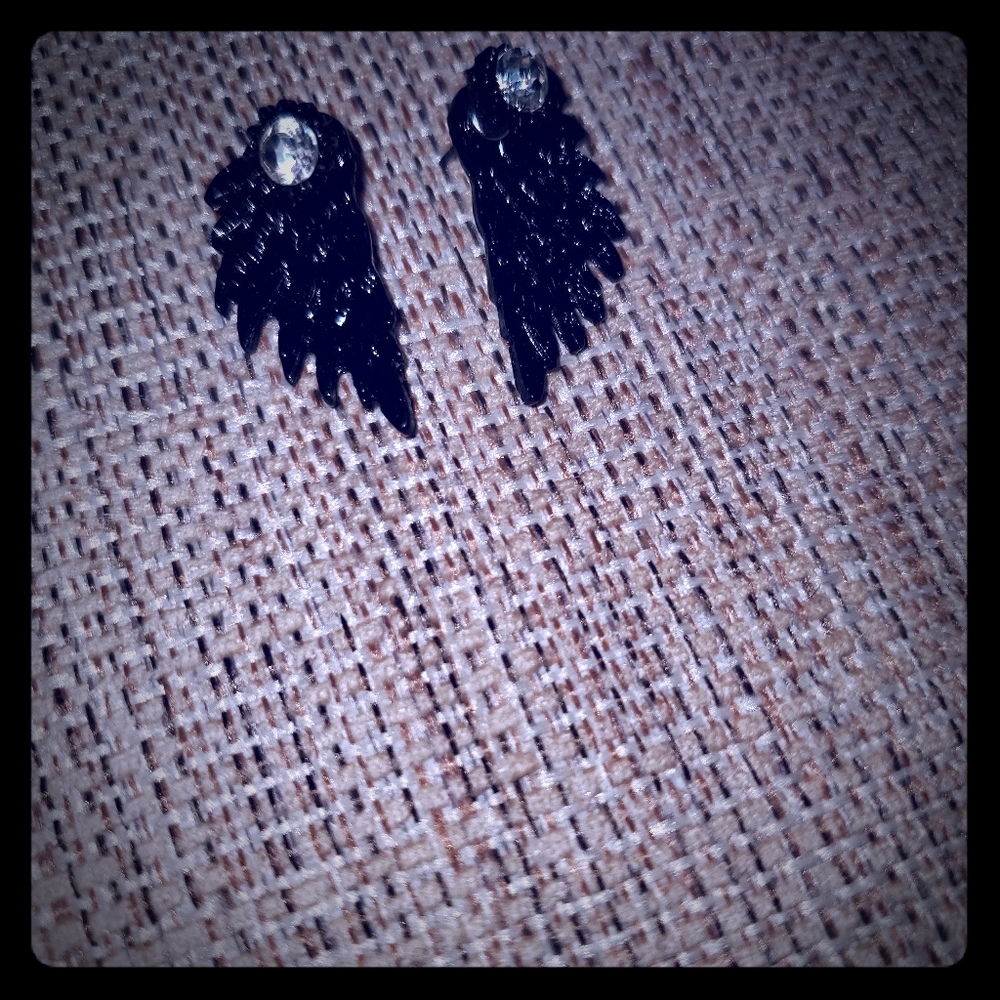 Black wing earrings